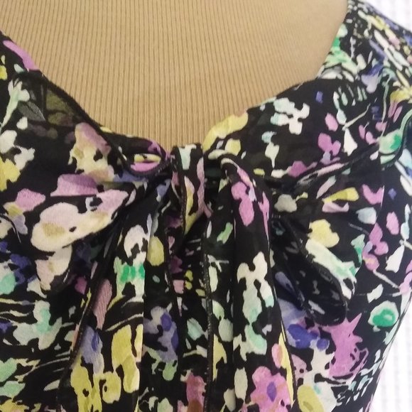 FINAL! JONES NY SLEEVELESS BLACK / FLORAL DRESS - Picture 11 of 12